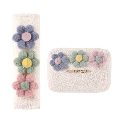 Shoulder Protector Cartoon Cute Tissue: Seat belt shoulder pad - lambskin-purple-green-1-pink-shoulder-pad-tissue-box