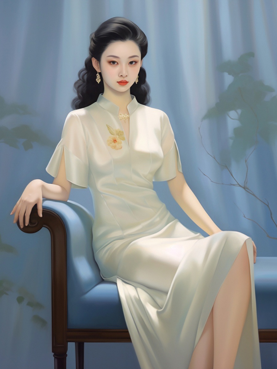 Váy dài ôm dáng tay ngắn cho bé gái mùa hè — váy trắng chi tiết 6