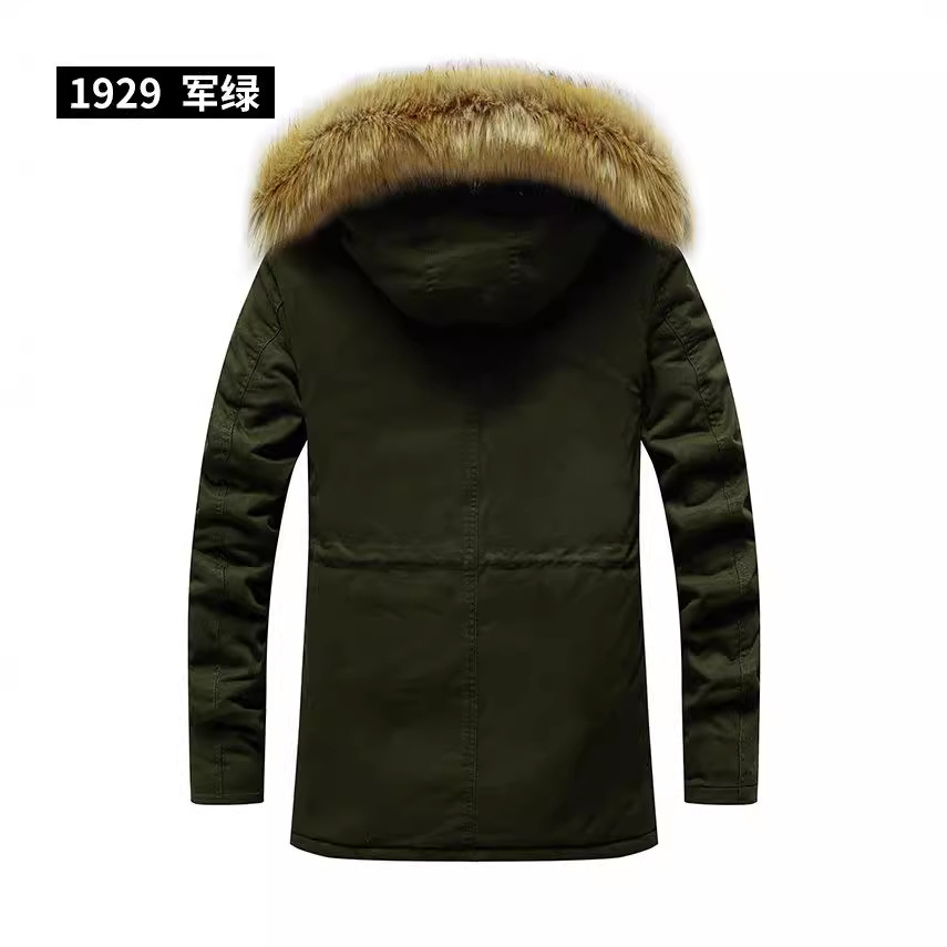 Transfronterizo 2023 otoño y invierno nuevo algodón lavado con agua grueso abrigo de cuello de cabello grande bolsas de comercio exterior ocio suelto abrigo para hombres