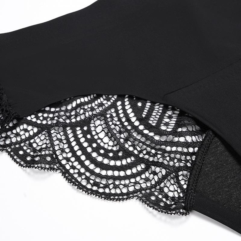 Talla extra de cuatro capas anti-fuga lateral ropa interior menstrual de las mujeres sexy encaje costura algodón entrepierna transpirable antibacteriano calzoncillos mujeres