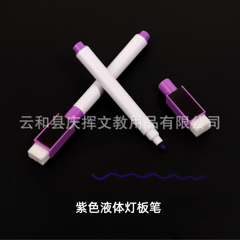 Directo de fábrica pizarra pluma soluble en agua tiza líquida borrable luz LED tablero de la pluma con el cepillo magnético rotulador