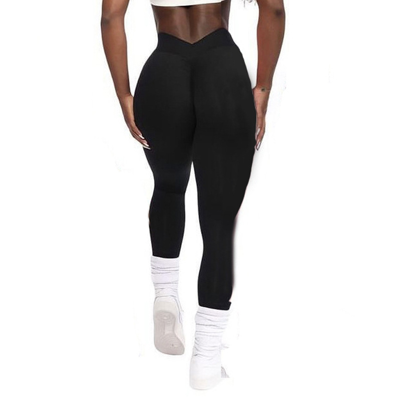 Sports Solid Color Chemical Fiber Blending Polyester Active Bottoms Leggings display picture 13