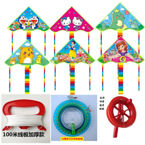 New small curved edge triangle kite children's outdoor cartoon kite stall supply wholesale Weifang small kite