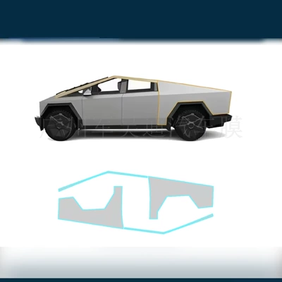 Tesla Cybertrucktpu Paint – Car paint protective film - tesla-cybertruckac-column-pair-of-rear-leaf-panels-tpu-protective-film-tpu75mil-transparent-protective-film