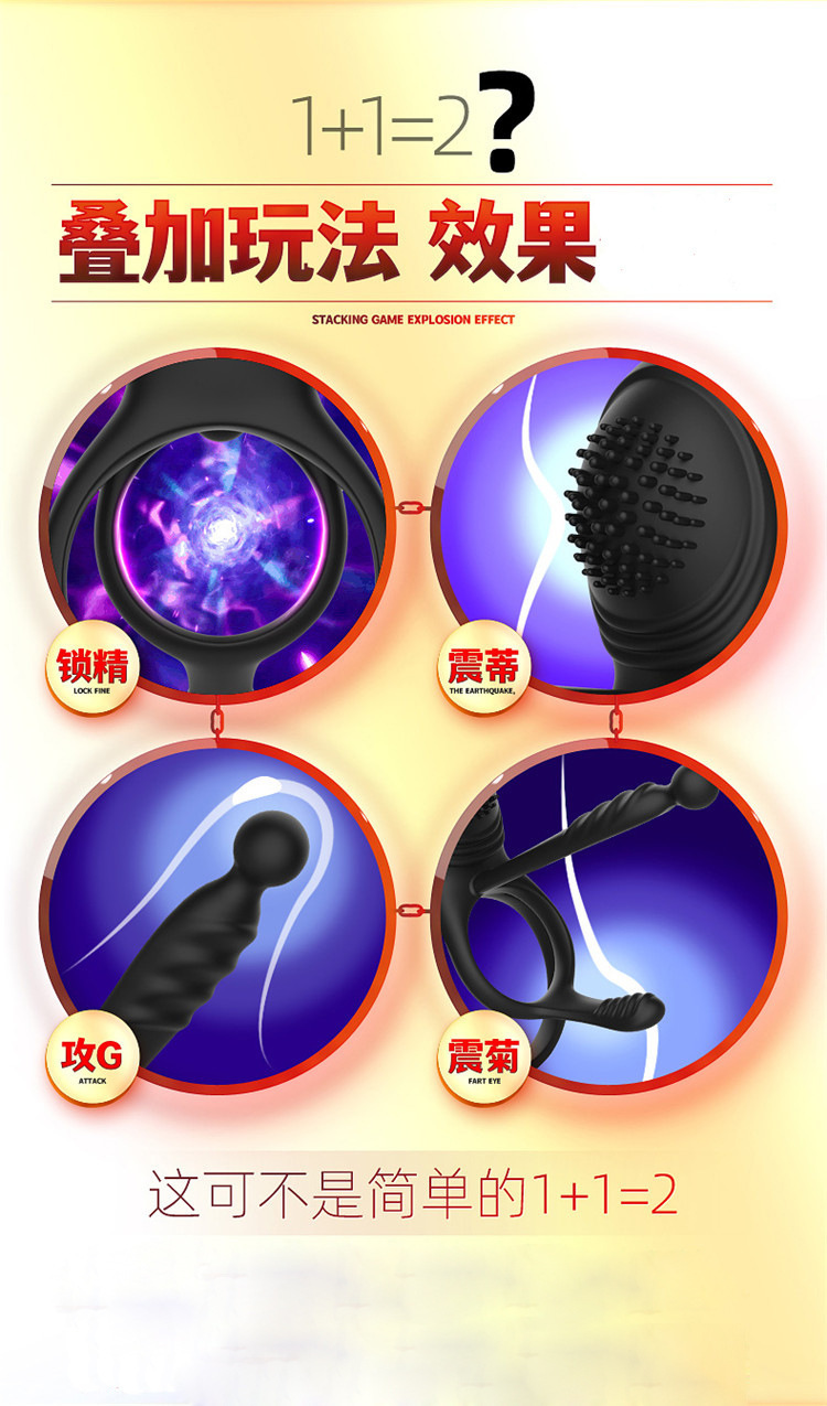 Remote-Control Vibrating Lock Ring, Dual-Motor Couples Cock Ring, Purple Silicone — detail image 9