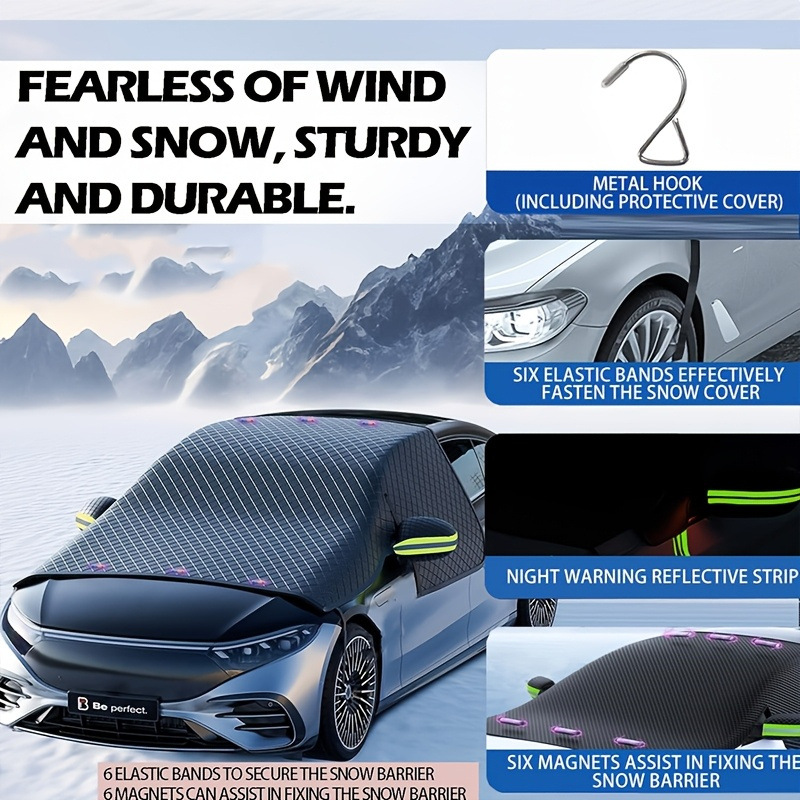 Cross-Border Car Snow Cover, Winter Front Windshield Anti-Freeze and Anti-Frost Snow Shield, Magnetic Snow Cover, Half-Cover Car Cover Wholesale