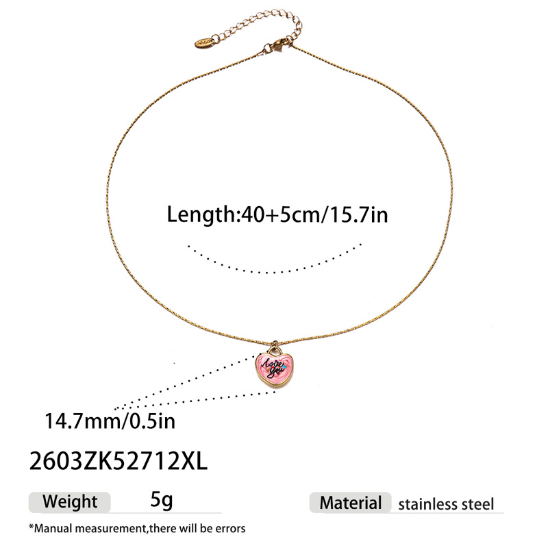 Tiana Europa y América Día de San Valentín nicho accesorios de acero inoxidable amor collar de goteo de aceite ligero lujo alta sensación joyería de mujer al por mayor image 10