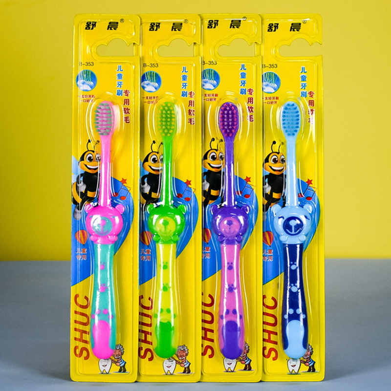 Shuchen Children's Soft-Bristled Toothbrush Baby Filament Soft-Bristled Toothbrush One-Piece Cartoon Toothbrush Wholesale Free Shipping for Home Use