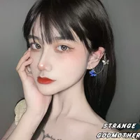 Южная Корея Интернет знаменитости же стиль Instagram Стиль Девушки Сердце холодный и прохладный стиль супер фея бабочка уха шпильки серьги уха клип один кусок уха клип