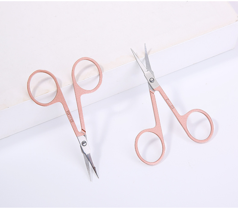 LMLTOP Coffee-colored pointed eyebrow scissors, stainless steel scissors, false eyelashes, double eyelid stickers, beauty Scissors TOP-020 undefined