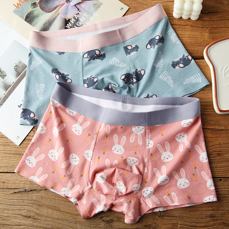 Songtu General Standard Cartoon Printed Men's Underwear Modal Cotton One-piece Seamless Comfortable Men's Mid-waist Four-corner Shorts