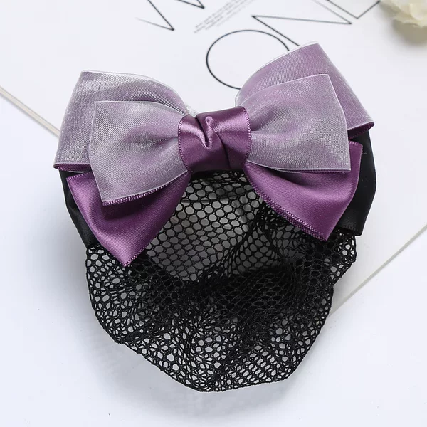 Professional hair flower Korean bow hair accessories nurse stewardess hair net pocket hotel waiter Bank work hairpin