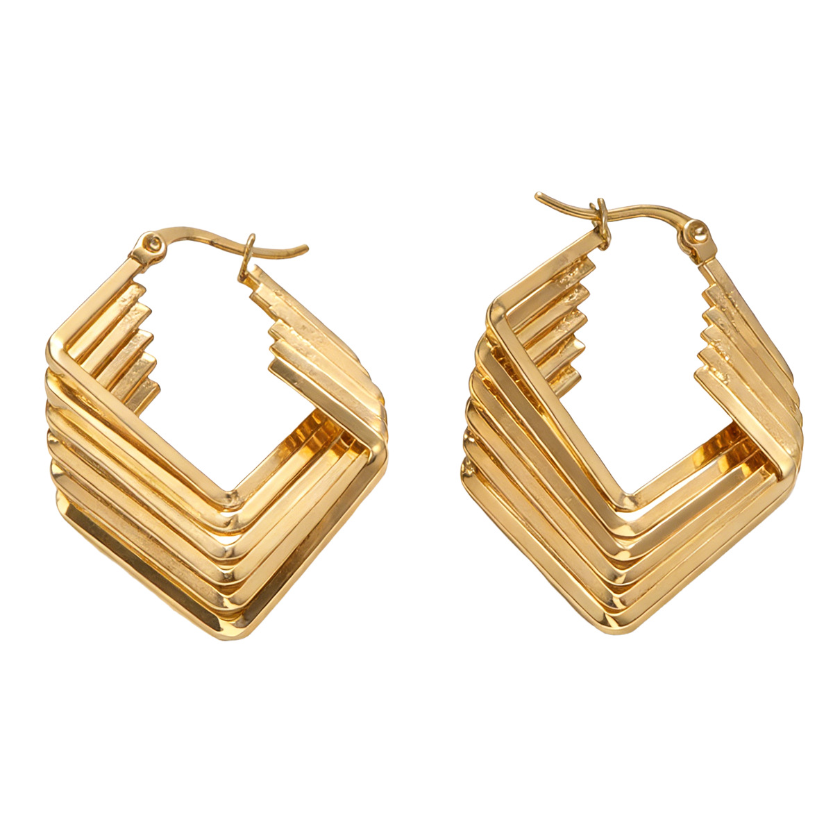 Alta gama de acero dorado de acero inoxidable auriculares de acero inoxidable de alta calidad nicho titanio pernos de orejas de moda femenina personalidad auriculares