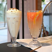 玻璃杯子果汁杯冷饮杯奶茶杯网红家用大饮料杯沙冰奶昔饮品杯包邮