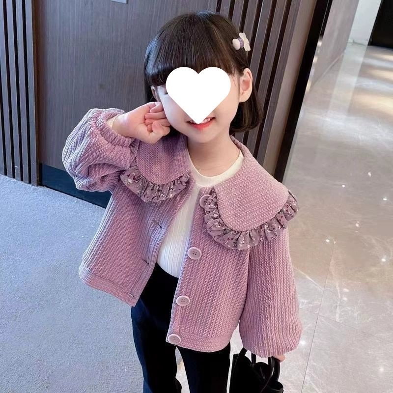 Верхняя одежда для девочек, осень 2025, новая детская одежда для маленьких девочек, детская одежда интернет-знаменитостей, модный и стильный кардиган, весенние и осенние топы для девочек