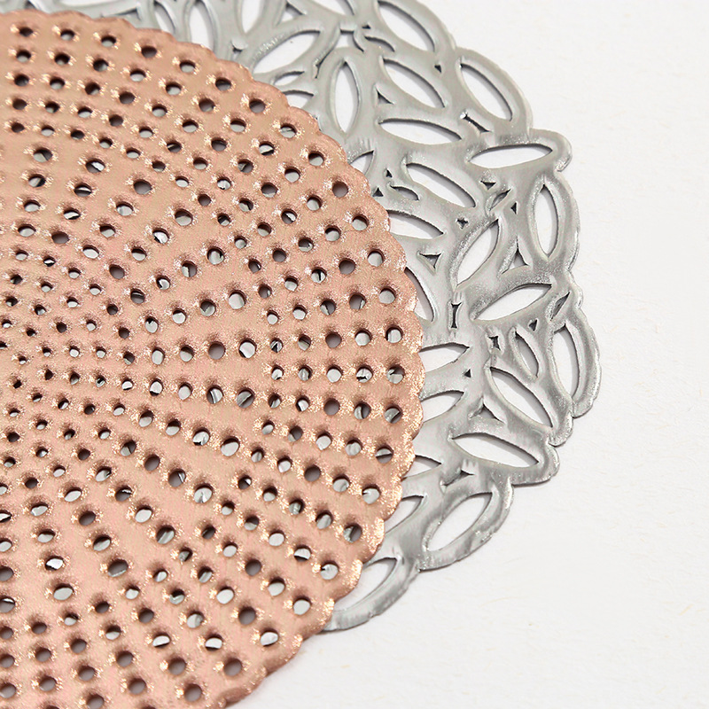 Transfronterizos nórdicos estampado en oro hueco cojín de tazas de PVC esterilla de aislamiento térmico antideslizante cojín de decoración de comedor occidental esterilla de mesa impermeable universal