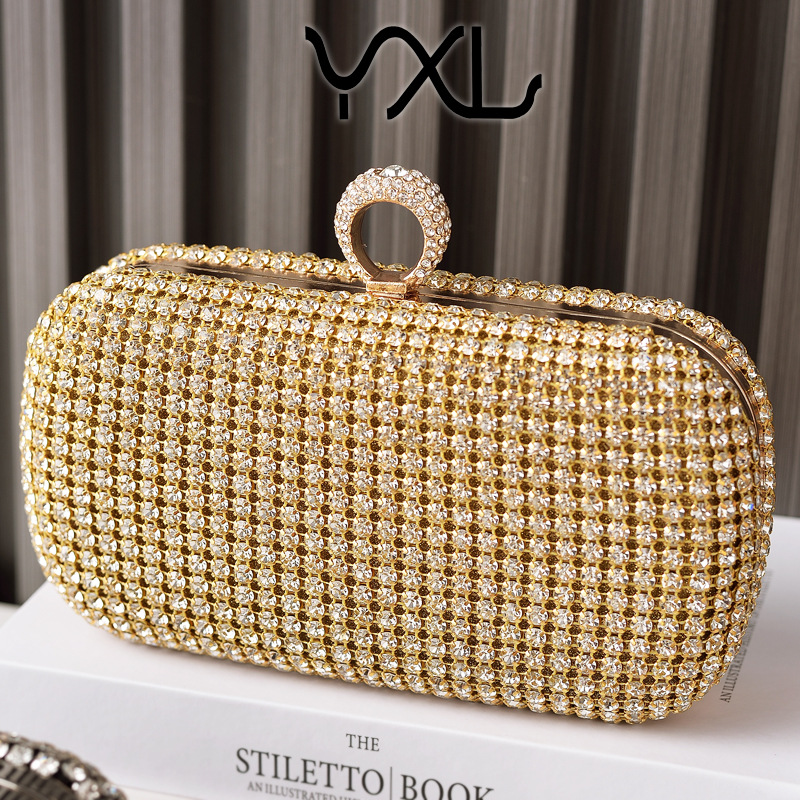 Yixinglong fábrica directa bolsas de fiesta de diamantes plata bolsas de fiesta brillante nobles bolsas de banquete de mujeres transfronterizas