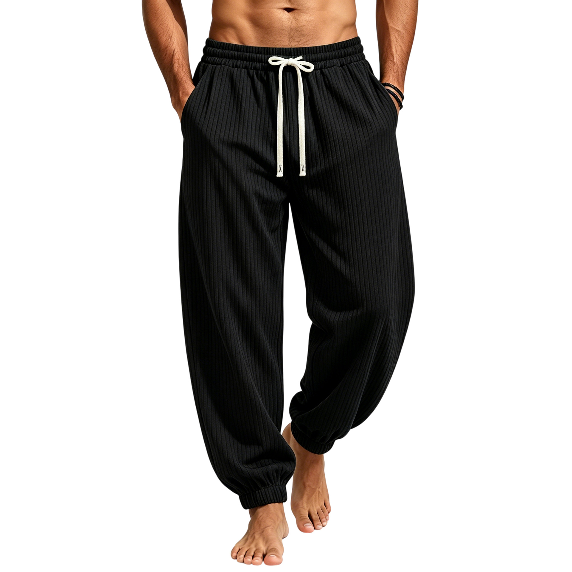 Men's Jogger Sweatpants Loose Fit Drawstring Athletic Trousers_voghion.com