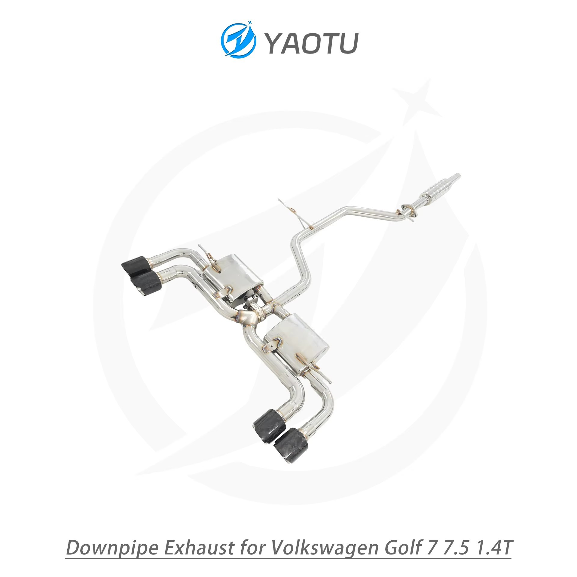 Suitable for Volkswagen Golf 7/7.5 (1.4T) stainless steel cat-back exhaust system with valve and silencer