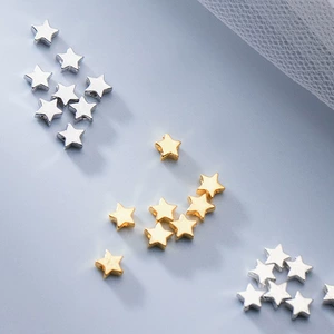 S925 Silver Pentagonal Star Beaded Bracelet with Beads DIY Handmade Beaded Material Jewelry Bracelet Necklace Accessories
