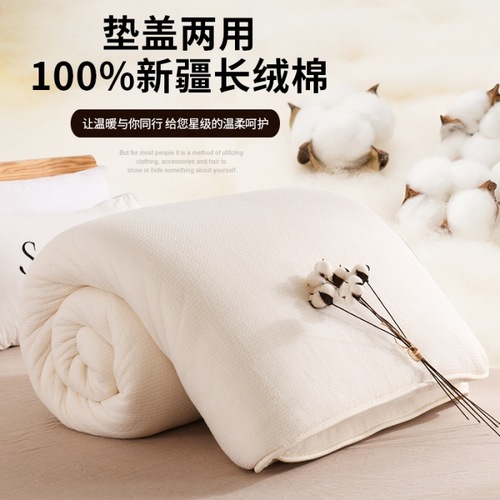 Xinjiang Long-staple Cotton Comforter, Thick Warm Winter Blanket for Student Dorms, Single or Double Size, Wholesale