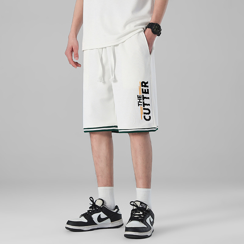 Al por mayor transfronterizo deportivo de ocio de verano de mangas cortas pantalones elásticos de cinco puntos de hombre de punto sueltos pantalones rectos image 22