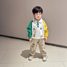 儿童裤子25年秋季新款原田儿童牛仔裤宝宝户外长裤外贸童装批发