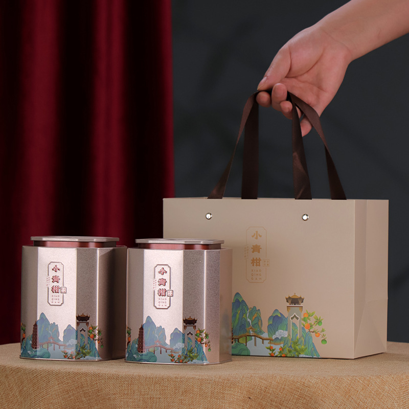 High-end palace-style tea canisters, tin cans, half-pound and one-pound sizes, universal packaging jars for Xiaoqinggan and Ganpu tea