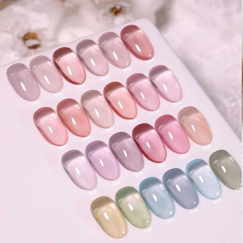 2019Vendeeni 24 Colors Transparent Gel Nail Polish UV Soak O