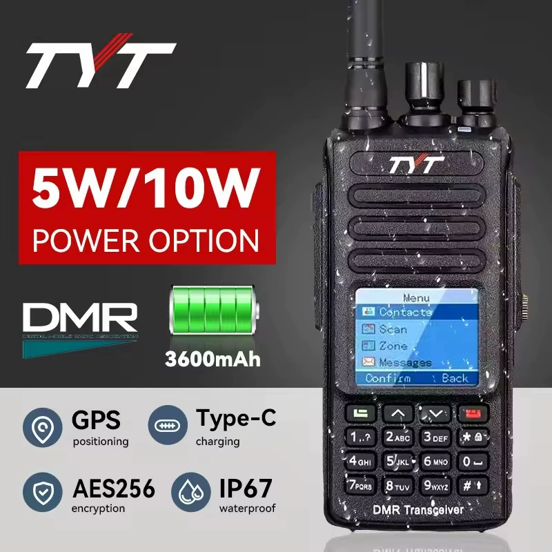 Тейитong MD-UV390 PLUS цифровой интерком DMR мощность 10 Вт зашифрован AES256 водостойкий GPS