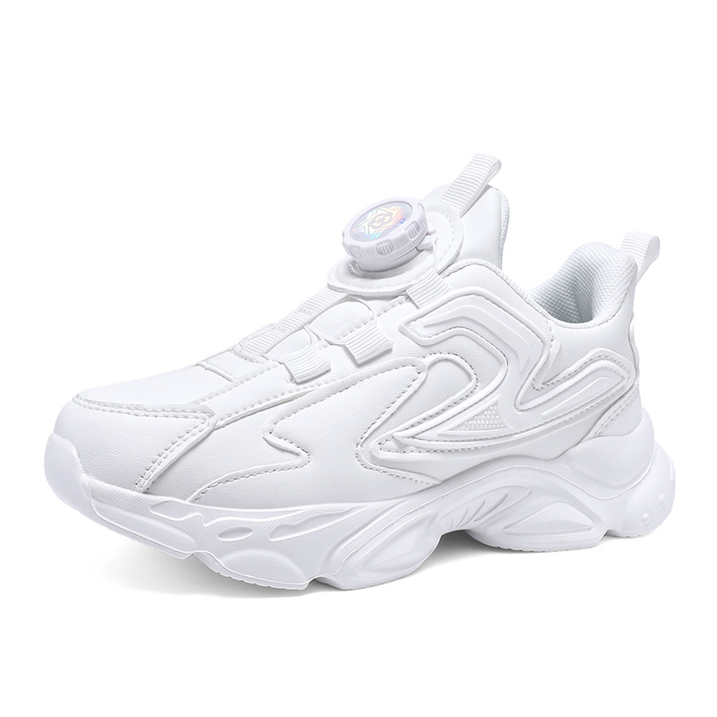 Comercio exterior transfronterizo zapatos para niños zapatos deportivos de piel zapatos de corrida blancos zapatos giratorios para estudiantes de niñas