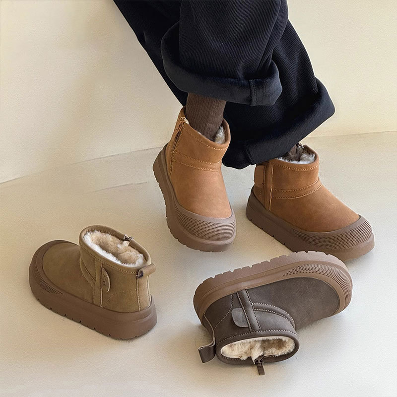 Botas de nieve para niños invierno 2025 nuevos zapatos de algodón grueso calentamiento de niñas botas cortas de algodón de niños botas de algodón
