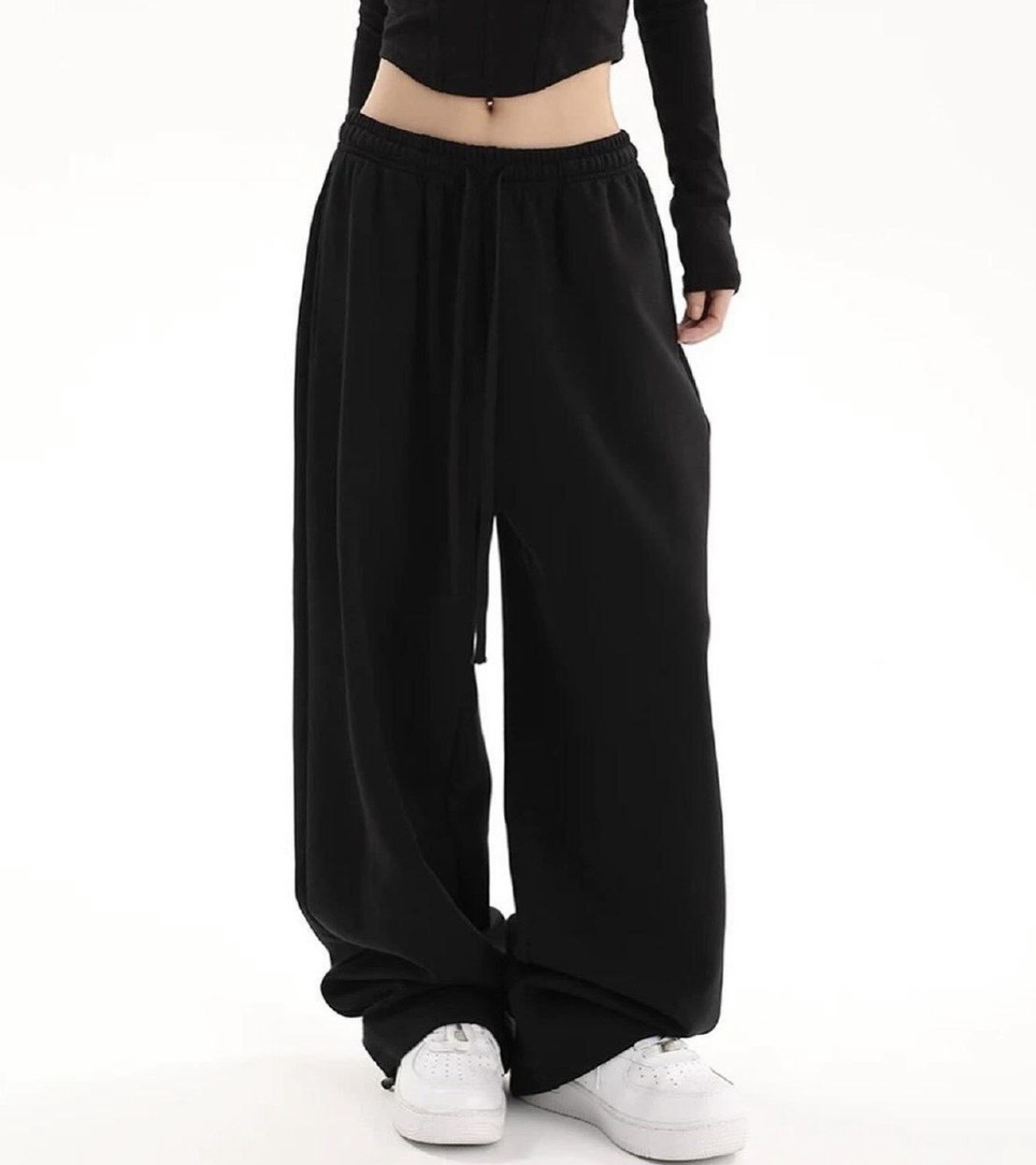 Cross-border Aliexpress pantalones simples de color sólido mujeres hip-hop tendencia casual pantalones deportivos rectos sueltos pantalones largos image 7