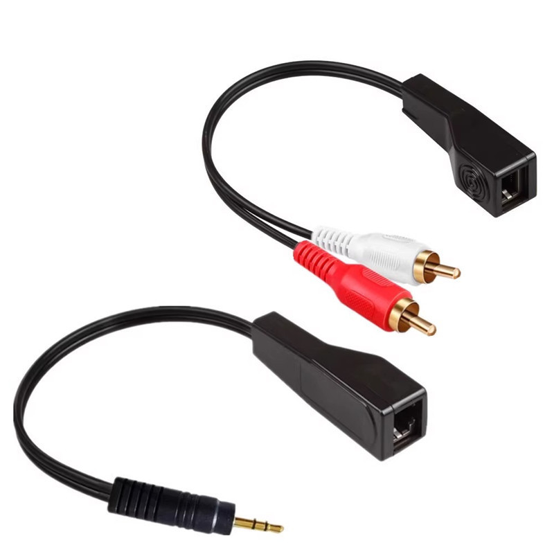 RJ45メスdc 3.5mm雄オーディオケーブルRJ45メス2rcaオス305メートル拡張器付きケーブル延長|undefined