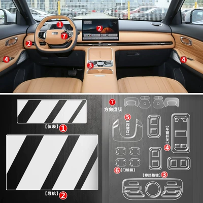 25 Galaxy Starship 7Emi Interior Car interior film - starship-7-em-i-ultra-clear-flexible-instrument-navigation-tempered-film-full-set-of-interior-tpu-high-definition-door-bowl