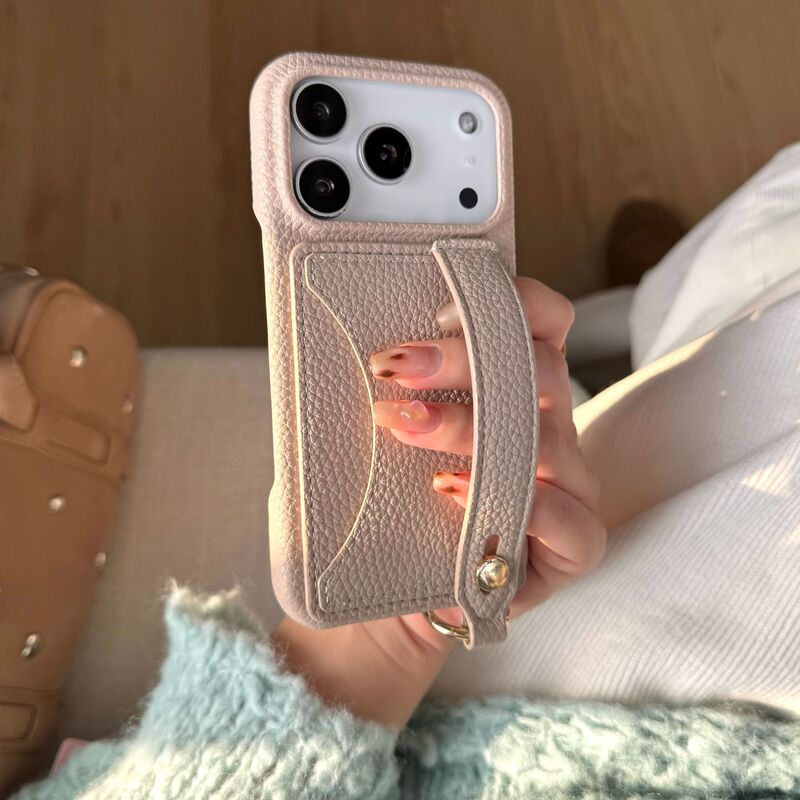 Suitable for Iphone17 Card Wristband Waterproof and Oil-Proof Mobile Phone Case 16Promax Light as a Feather Women's Protective Cover