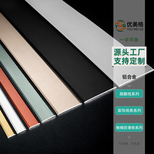 定制铝合金一字平板条木地板压条缝隙遮挡条金属装饰线条收边条厂
