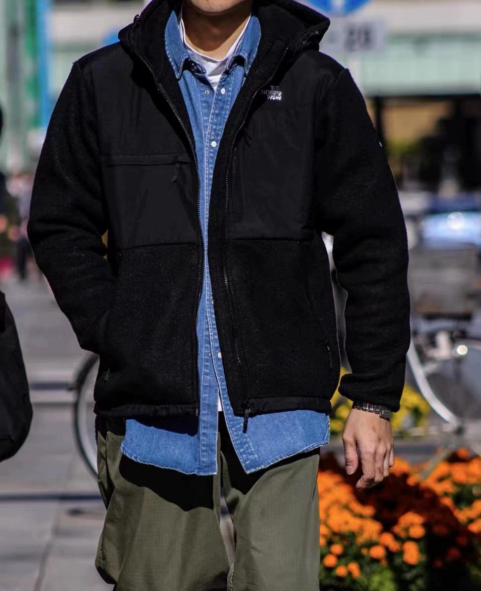 The North Face Fleece Hooded Jacket Black