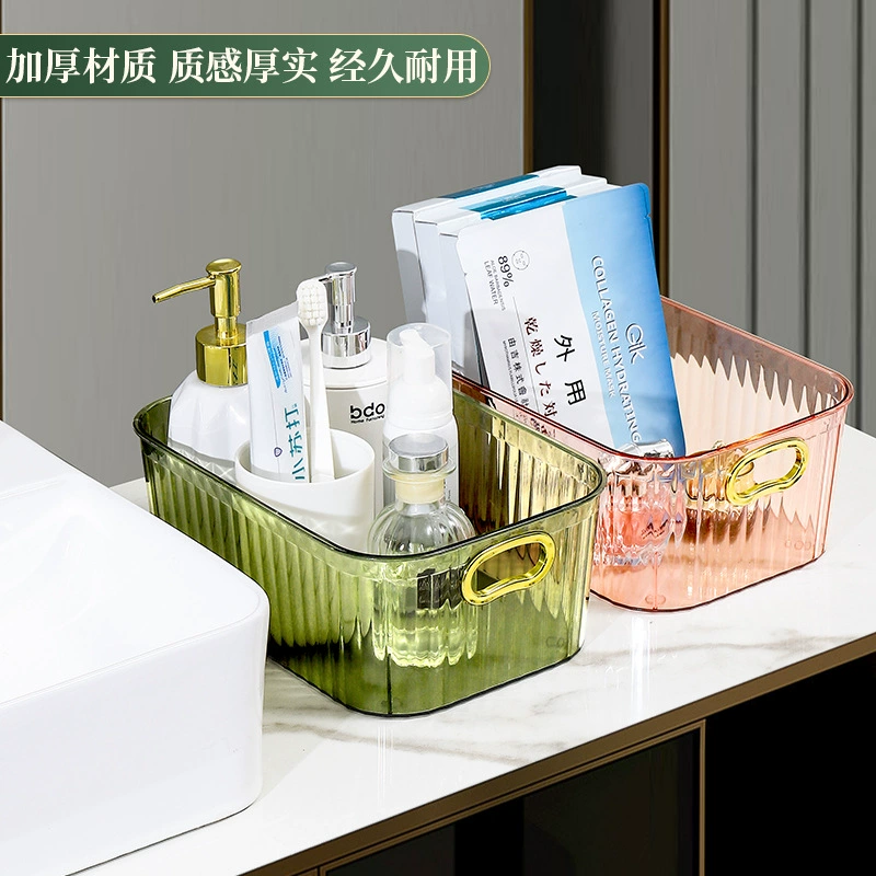 Настольный прозрачный акриловый органайзер для мелочей, косметики, масок для лица, корзина для хранения, универсальная корзина, стеллаж для хранения, в стиле легкой роскоши