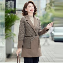 中年女装时尚洋气保暖妈妈装棉服中长款棉衣气质秋冬显瘦新款外套