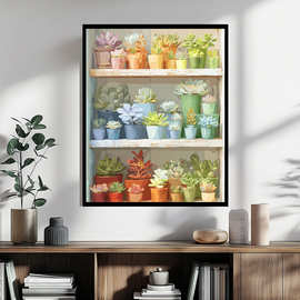 数字油画diy无聊解闷绿植简单解压手工客厅0基础批发填色挂画直销