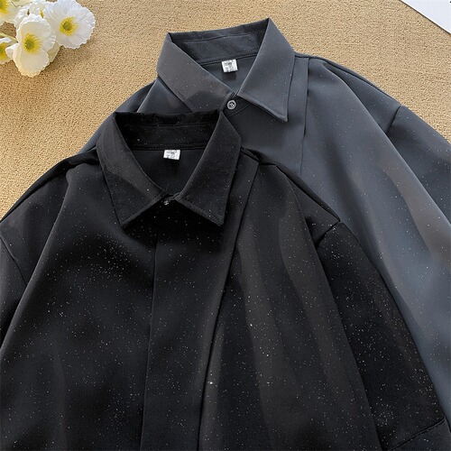 Starlight Short-Sleeve Shirts for Men - Summer Loose Casual Thin Breathable T-Shirts - Ins Trendy and Versatile Half-Sleeve