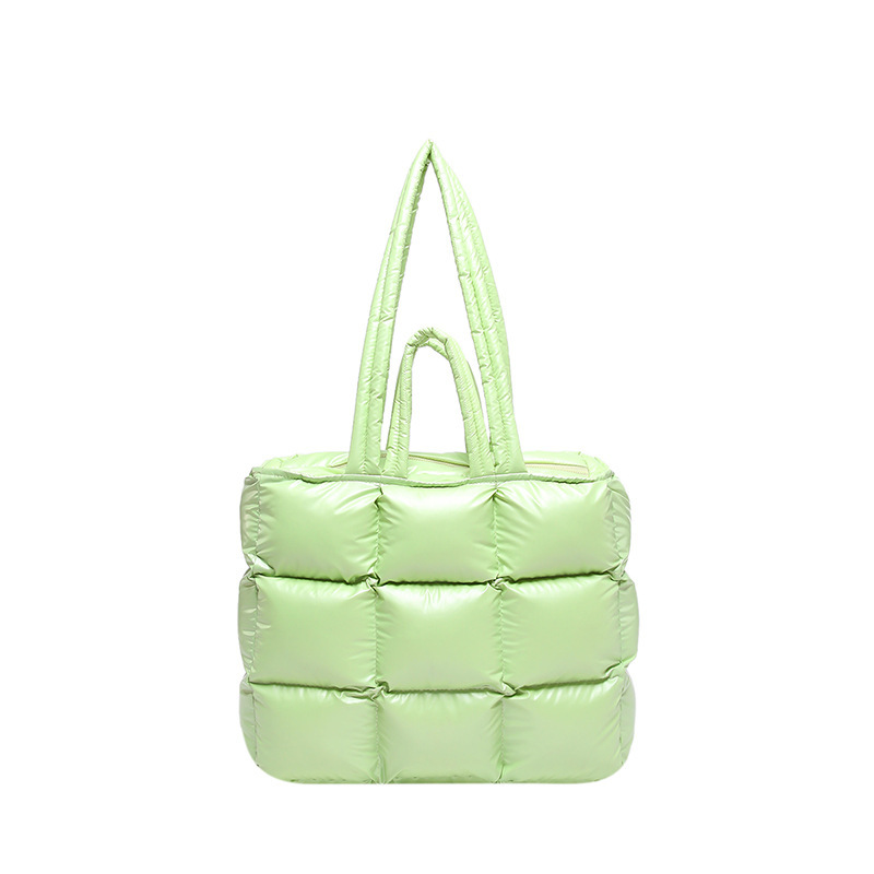 2024 estilo de invierno transfronterizo de nueve palacios chaqueta de algodón espacial suave de algodón de plumón bolso de hombro de mano bolso de mujer de algodón relleno