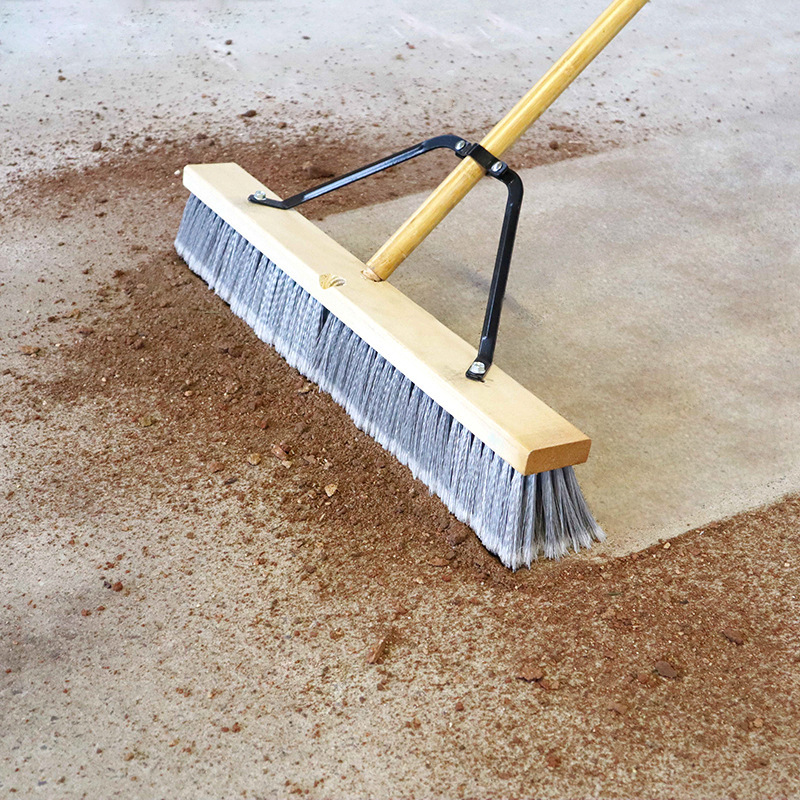 Factory wholesale road brush deck floor brush long handle flowering cleaning brush gravel courtyard broom solid wood metal home