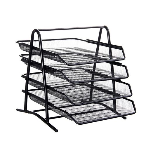 Iron mesh four-layer file rack, file tray, file frame, 9204 information column, magazine column, bookshelf
