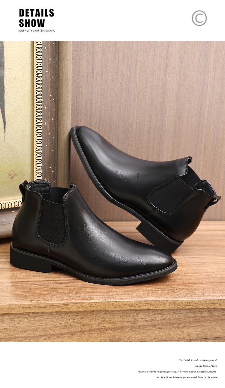 Botas vintage Botas puntiagudas para hombre Botas de piel talla grande_voghion.com