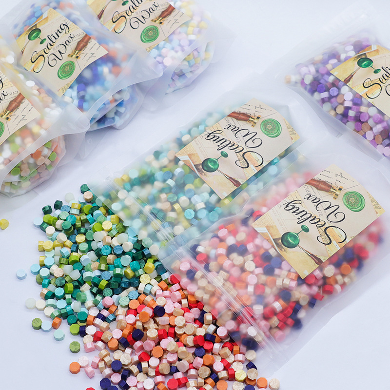 迅速發貨 火漆蠟粒500克混色批發精美袋裝 手賬封口火漆印章用蠟