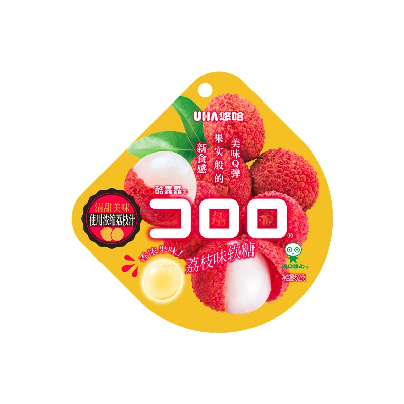 Candy (UHA) cool dew juice soft fudge, assorted fruit flavors, 72-pack box