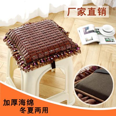 夏季麻将凉席坐垫工厂学生软垫冬夏两用竹片办公椅垫批发|ms