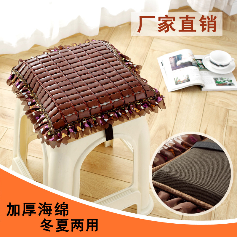 夏季麻将凉席坐垫工厂学生软垫冬夏两用竹片办公椅垫批发|ms